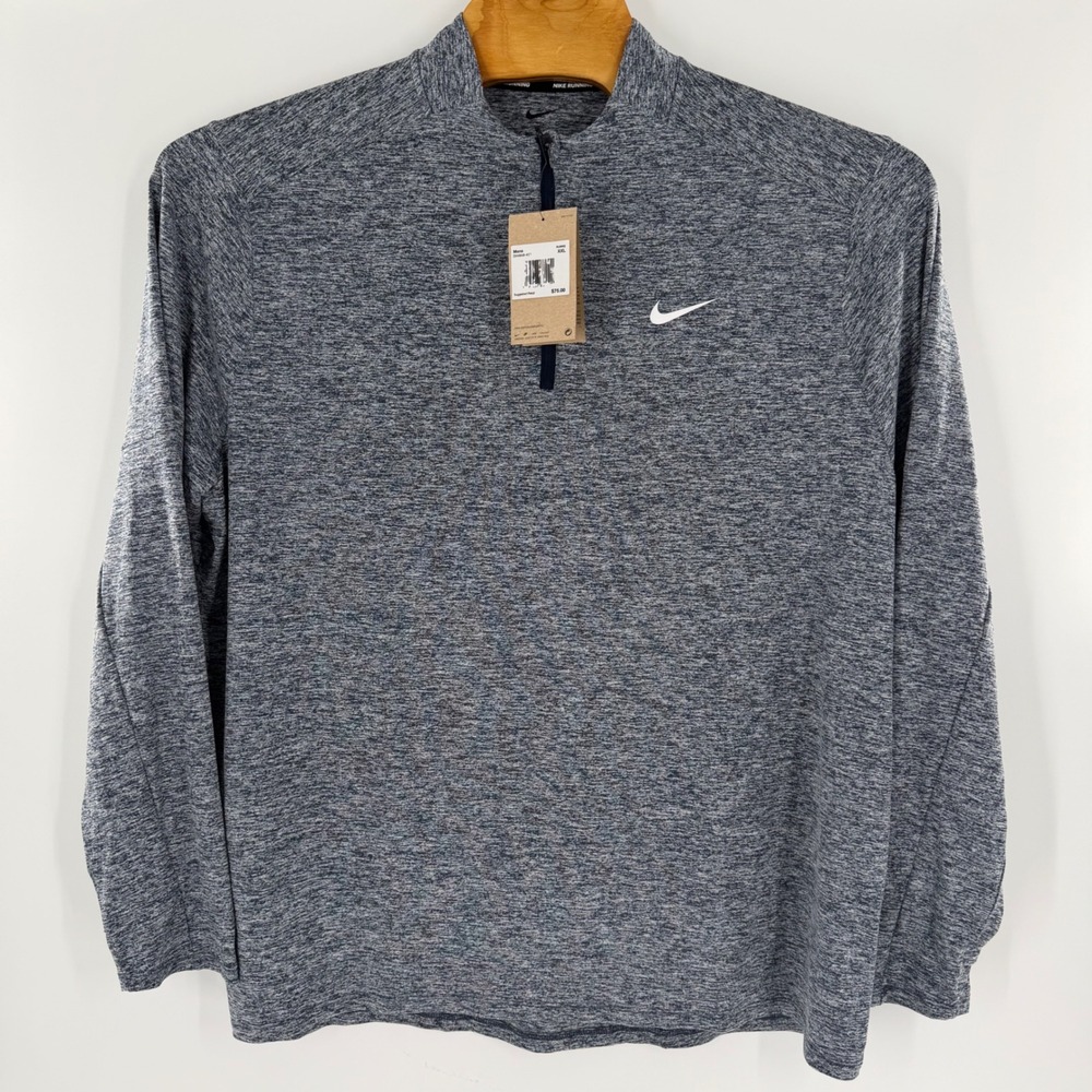 Nike Running Dri-FIT Element Half Zip Top Navy Heather DH4949-421 Mens XXL $75